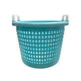 LEE FISHER SPORTS heavy-duty fish basket in aqua blue with handle for durable outdoor use.