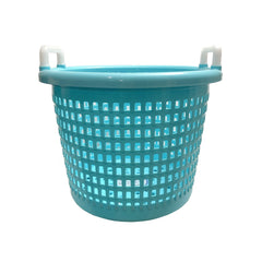 LEE FISHER SPORTS heavy-duty fish basket in aqua blue with handle for durable outdoor use.