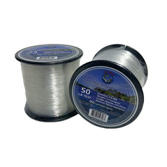 Lee Fisher Sports high-strength monofilament spool in quarter-pound size, clear and ready for 20 lb test applications.