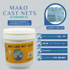 Lee Fisher Sports Mako cast net with hand line for controlled throws