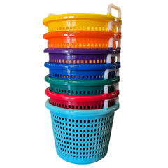 LEE FISHER SPORTS aqua blue fish basket with a handle, washable and perfect for kitchen organization.