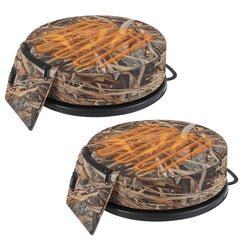 Leelosp heated bucket seat camouflage front view—stable seating for cold-weather hunting
