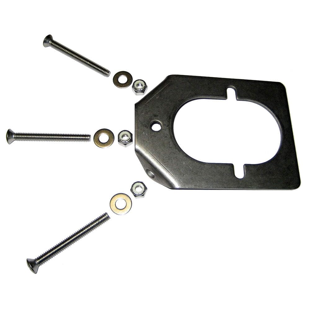 Lee's Tackle stainless steel backing plate for medium rod holders enhances mounting stability on boats.