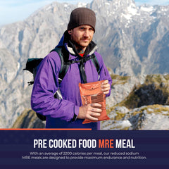 Open contents reveal ready-to-eat Wornick MREs for quick outdoor meals