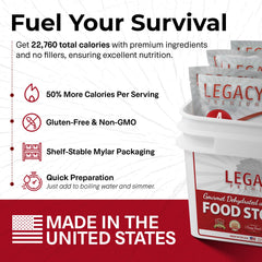 Legacy Premium four-serving Mylar pouches in packaging
