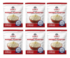 Legacy Premium Essentials freeze-dried mashed potatoes pack front in resealable bag.