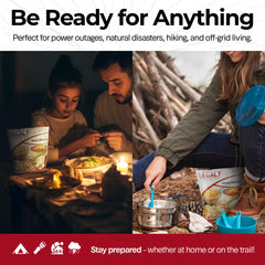 Legacy Premium meals ready in 12–15 minutes for quick outdoor meals.