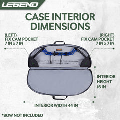 Legend Essential Bow Case interior 44-inch demonstrates snug bow fit
