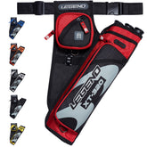 Legend XT320 nylon hip quiver front view with quick-access three-arrow tubes