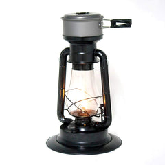 Lehman's Rayo lantern lit with bright flame for night use