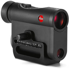 Leica Rangemaster CRF 3500.COM side view highlighting ergonomic compact design for steady grip