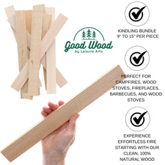 LEISURE ARTS Good Wood Kindling Bundle 9-15 inch sticks for fast lighting