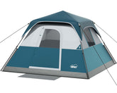 LEISURE IMPACT 6-person instant tent setup shows rapid shelter assembly for outdoors
