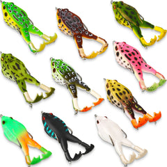 Leitee 10 Pcs Frog Lures – topwater soft frog lure set, 3.5 inches long