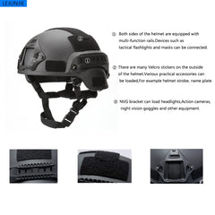 LEJUNJIE MICH helmet with NVG mount for night play and low-light setups