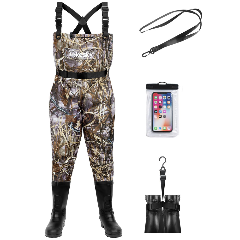 Lekesky fishing waders full view showing lightweight waterproof design for all-day comfort.