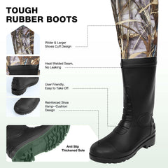 Lekesky waders non-slip boot sole providing secure traction on slick surfaces.