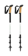 LEKI Cressida Cork Lite aluminum trekking poles provide durable support on rugged trails.