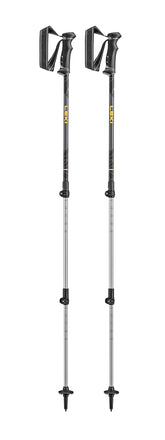 LEKI Journey Lite aluminum poles extended for versatile trekking and height-adjusted support.