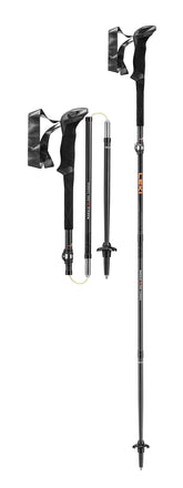 LEKI Makalu FX.One carbon trekking pole collapsed for compact travel