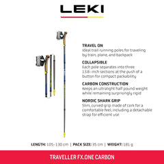 LEKI Traveller FX.One collapsible system simplifies packing for travel-ready trekking.