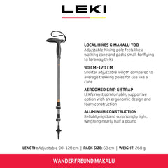 LEKI Wanderfreund Makalu aergomed grip emphasizing ergonomic comfort on long hikes