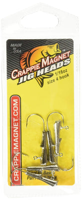 Leland Lures Crappie Magnet jig head 1/16 oz nickel for shallow water fishing.