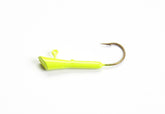 Leland Lures Crappie Magnet jig head in chartreuse for precise jigging and enticing bites
