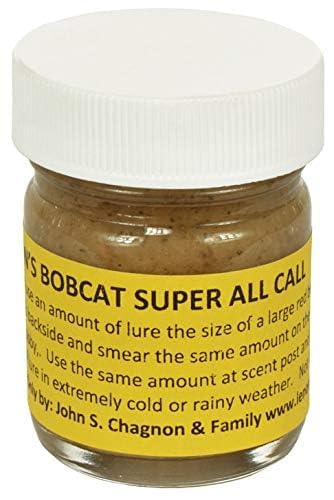 Lenon Lures Bobcat Super All Call Lure jar attracts Bobcats and Lynx with potent scent.