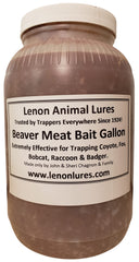 Lenon Lures Gallon Canine Beaver Meat Bait attracts multiple predators with a potent beaver-based scent blend.