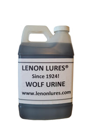 Lenon Lures Pure Wolf Urine half-gallon bottle for wildlife scenting and lure applications.