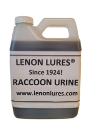 Lenon Lures Raccoon Urine quart bottle, authentic attractant for trapping and hound training