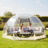 Lenotos Bubble Tent offers panoramic view for stargazing and nature watching.