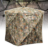 Lenotos hunting blind 360-degree view offers unobstructed shooting angles for deer or turkey.