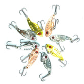 LENPABY 8pcs small metal vib fishing lure - 3.5cm bass crankbait - front view