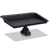 Lenwen boat cutting board mounted on boat bait table with rod holder