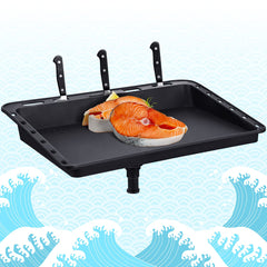 Board with slots for baits and knives and clear size marks