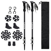 Lenzik carbon fiber trekking poles extended for stable hiking on rugged trails