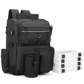 Front view of LEOMOO fishing backpack with rod holders