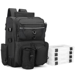 Front view of LEOMOO fishing backpack with rod holders