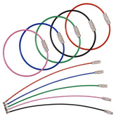 LEONTOOL 6inch blue wire keychain close-up showing sturdy organization