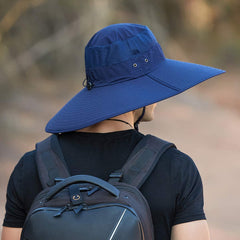 Leotruny navy crown mesh ventilation demonstrates airflow to stay cooler outdoors.