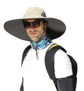 Leotruny men's wide-brim hat front view outdoors with sun protection
