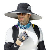 Leotruny wide-brim sun hat front view with UPF protection for sunny outdoor days