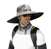 Leotruny wide brim sun hat front view with UPF50+ protection for outdoor adventures
