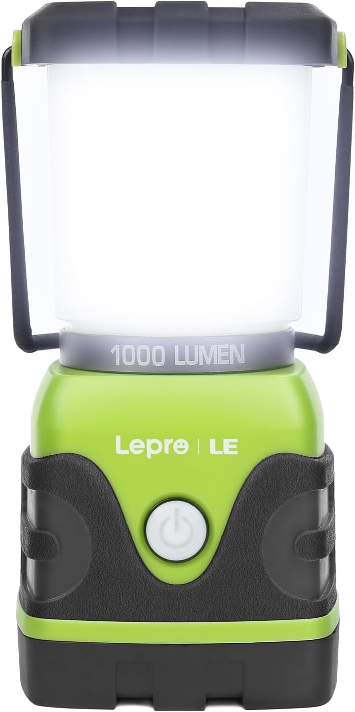Lepro 1000LM lantern hanging hook enables hands-free campsite lighting.