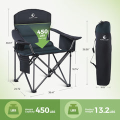 LET'S CAMP chair side pocket detail reveals convenient storage for essentials.