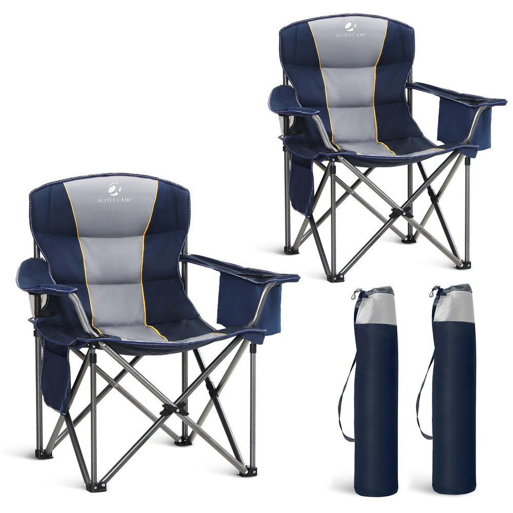 Let's Camp folding chair folded view shows compact portability and easy storage.
