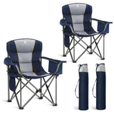 Let's Camp folding chair folded view shows compact portability and easy storage.