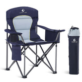 LET'S CAMP oversized folding chair blue assembly ready for quick campsite setup